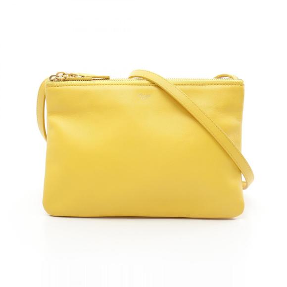 Celine Yellow Leather Shoulder Trio Bag - Picture 1 of 8